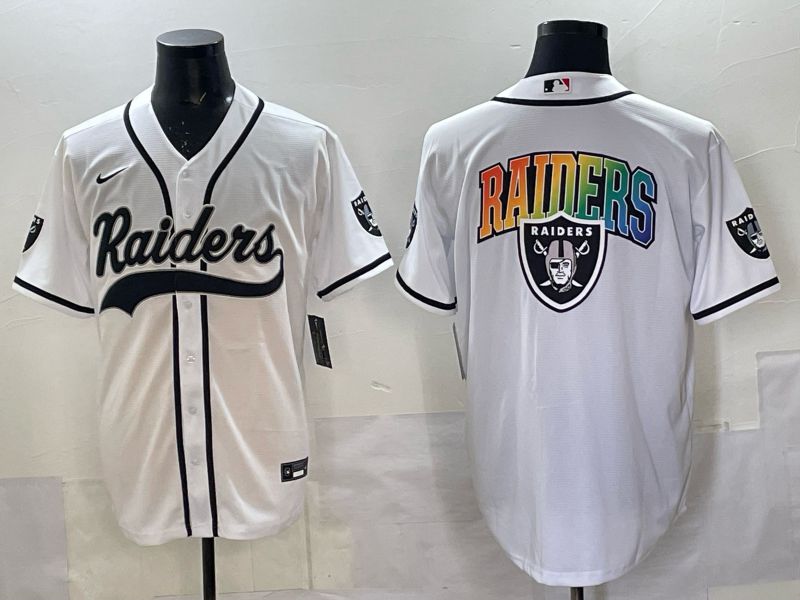 Men 2025 Nike Oakland Raiders Blank White Joint Name  Limited NFL Jersey style 046->oakland raiders->NFL Jersey